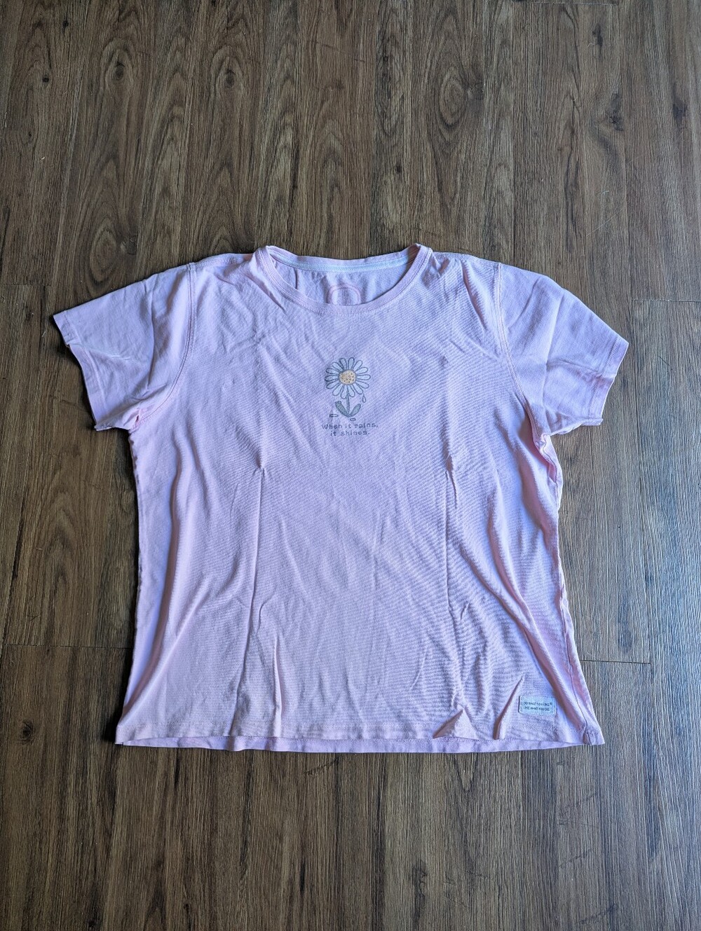 Life Is Good Women's Light Pink Daisy Tee Sz L
